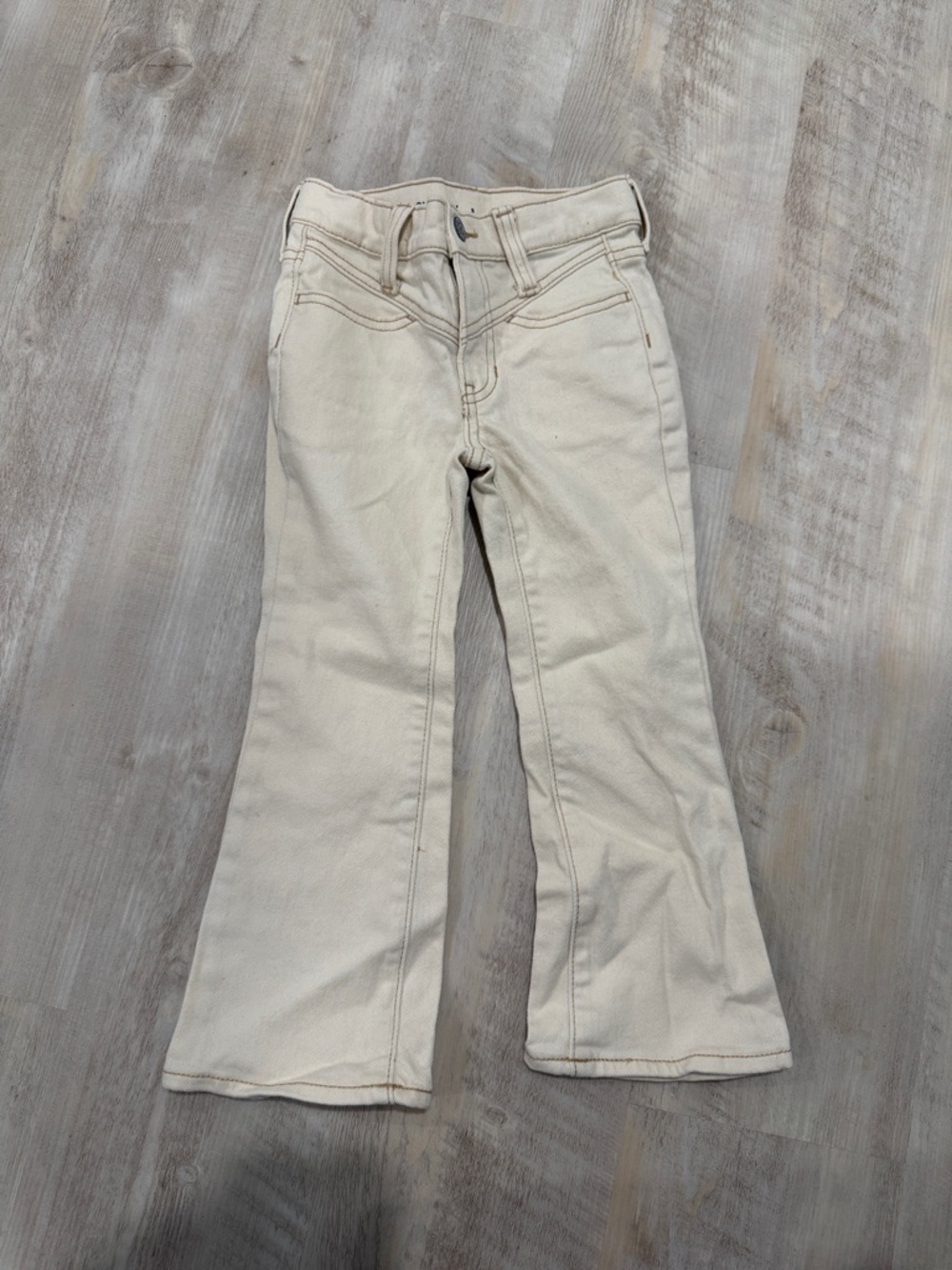 Girls' Cream Flared Jeans